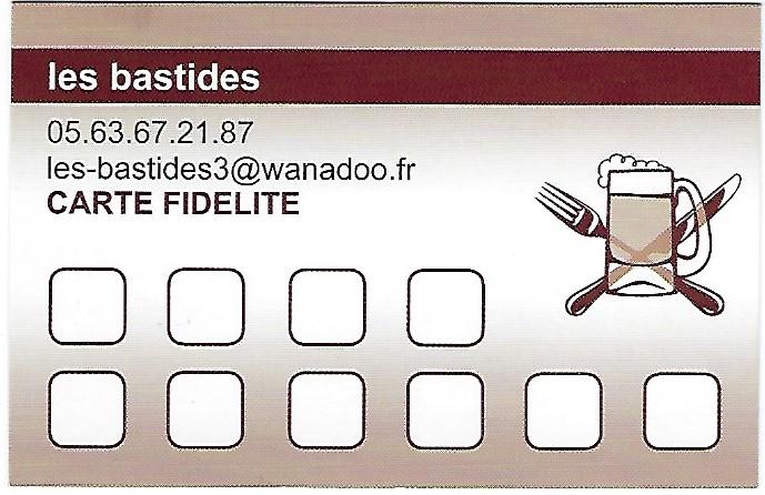 Carte fidélité du restaurant les Bastides