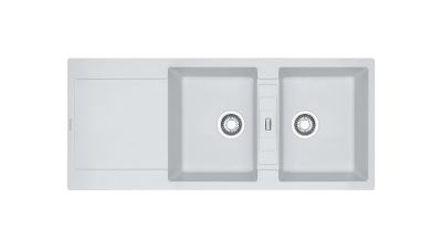 Evier en Fraganit+   Couleur : Blanc Artic  Taille : 116x50cm