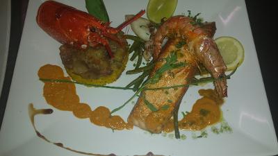 Daurade royale et gambas