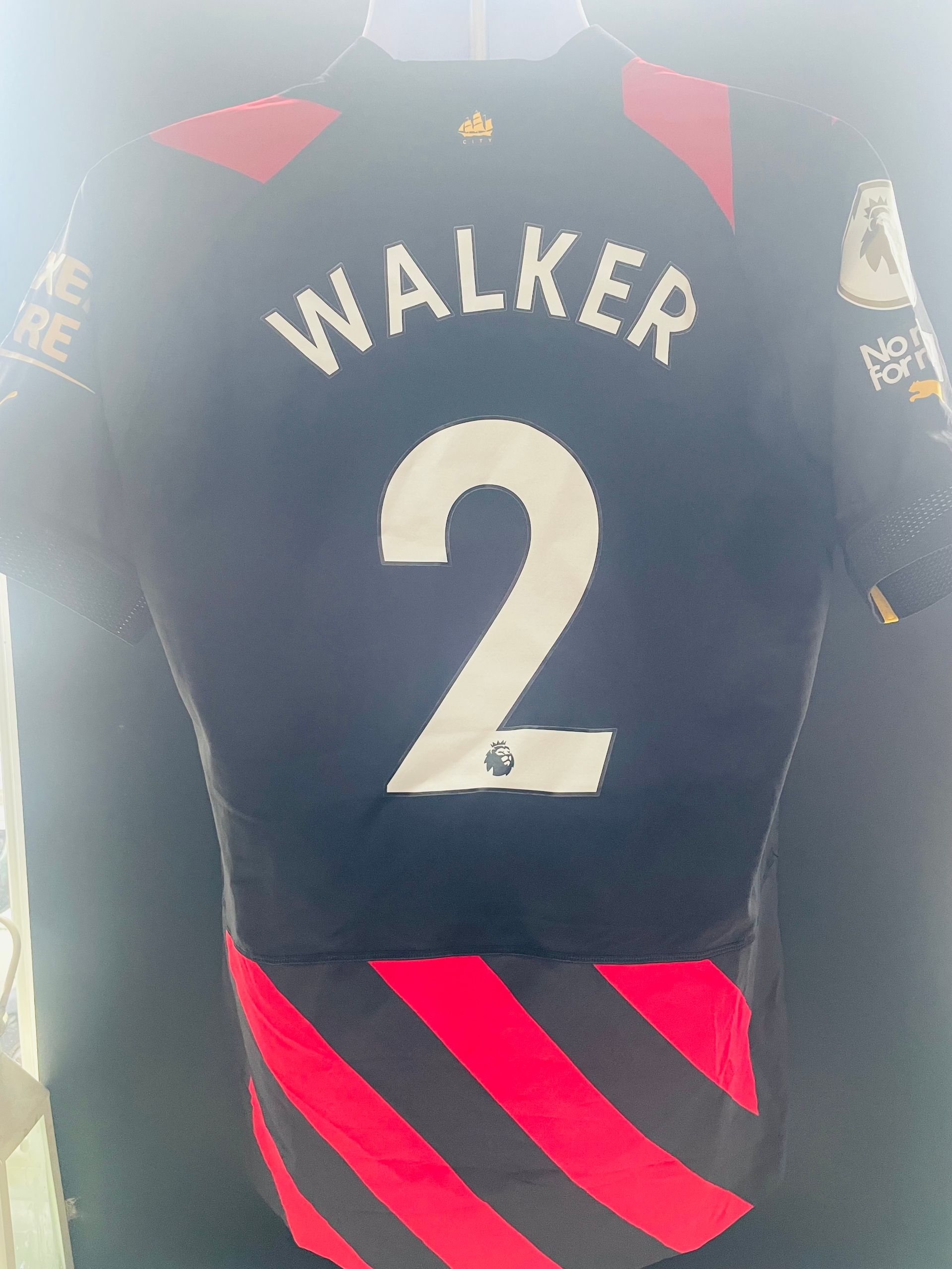 Kyle Walker Manchester City 2022-23 Away Player Issue Shirt