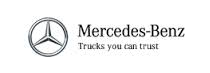 Mercedes Benz Trucks Sie können Logo auf weißem Hintergrund vertrauen