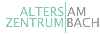 Ein Logo für Alters am Zentrum Bach mit weißem Hintergrund