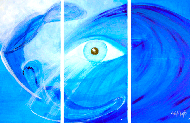Triptyque bleu