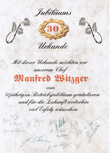 Urkunde Witzger Bedachungen GmbH