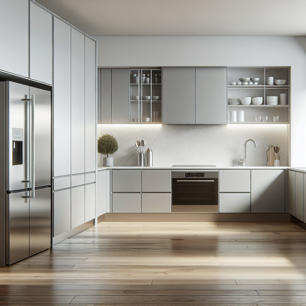 Modern kitchen with sleek cabinetry and appliances.