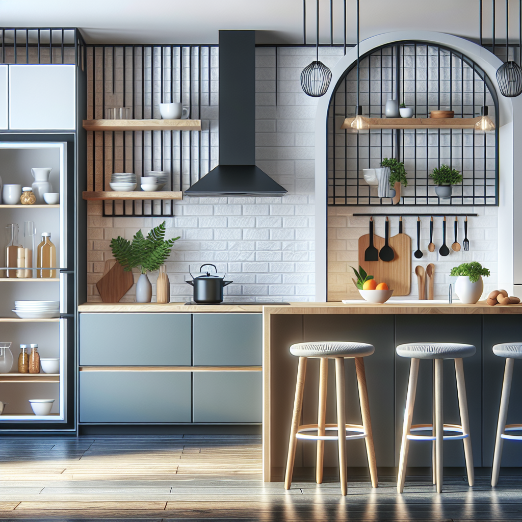Realistic stock image of modern kitchen furniture.