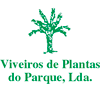 Logo with a green palm tree icon above green text: "Viveiros de Plantas do Parque, Lda."