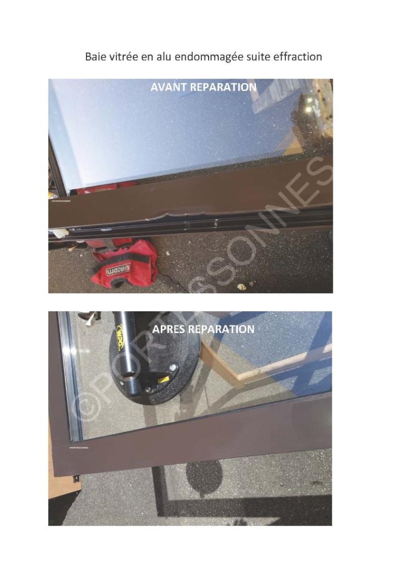 Réparation d'une baie vitrée en alu