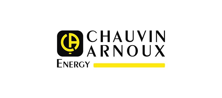 Logo für Chauvin Arnoux Energy mit einem gelben Balken unter dem Firmennamen.
