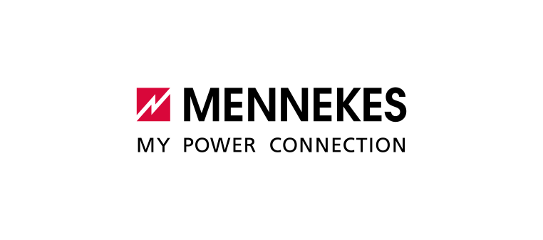Logo für MENNEKES, ein Unternehmen mit dem Slogan „MEINE STROMVERBINDUNG“.
