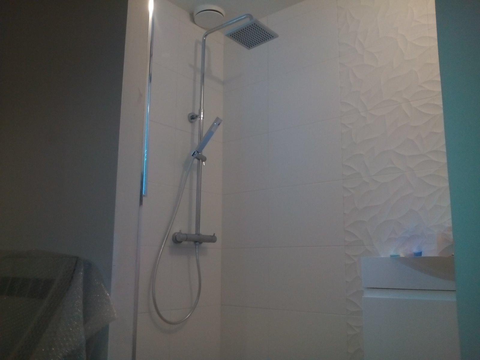 faïence avec motifs en relief douche