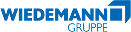 Ein blaues Wiedemann Gruppe Logo auf weißem Hintergrund