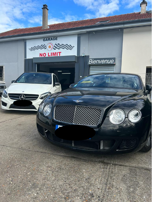 Véhicule haut de gamme devant le garage