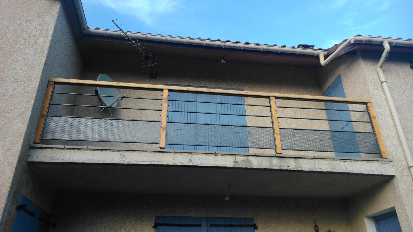 Garde corps mixte bois fer ferronnerie. EMS Gap metallerie 05