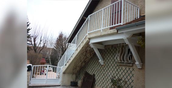 Rampe et portail acier ferronnerie 2 battants metallerie EMS GAP 05