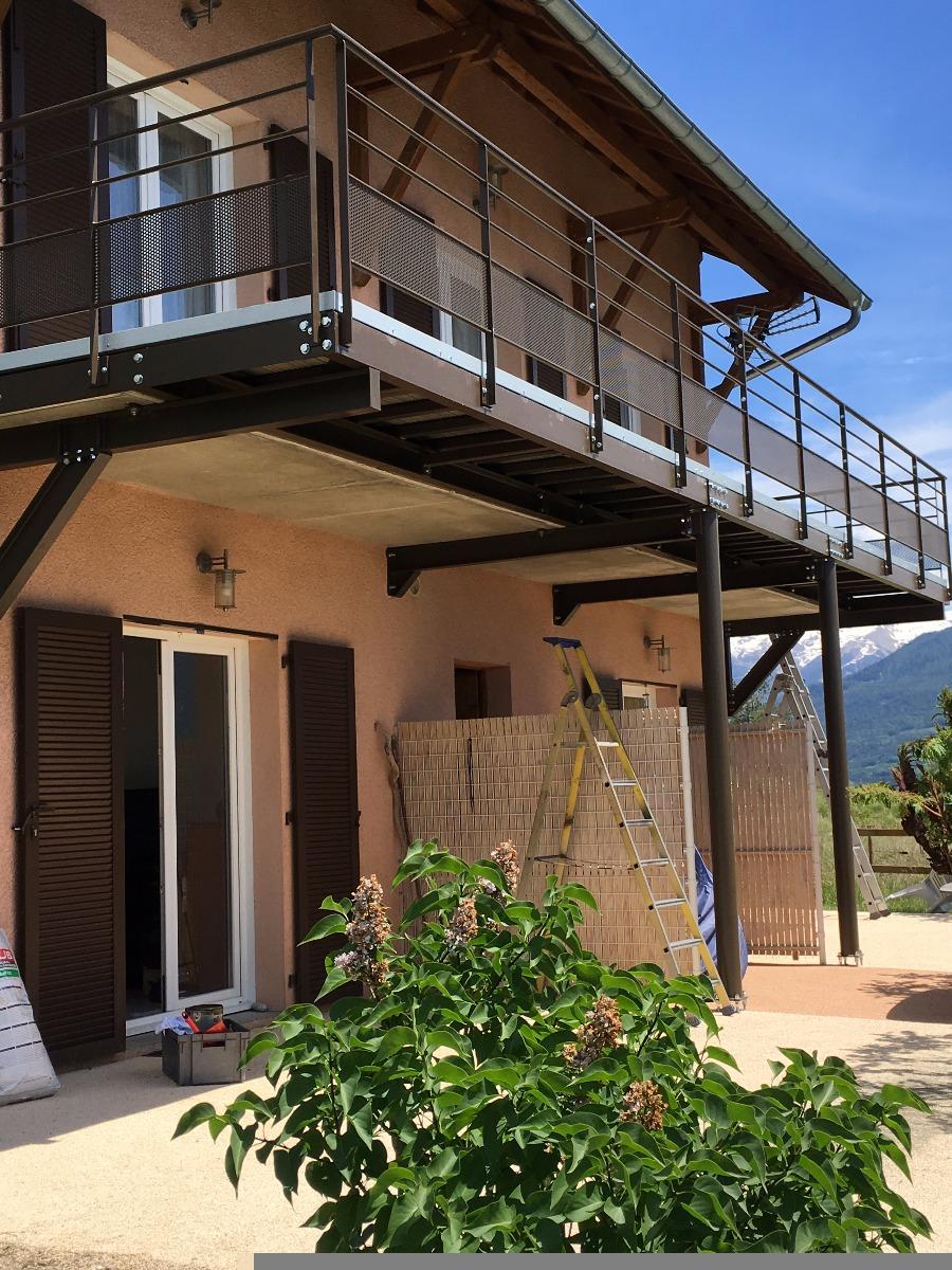 Agrandissement balcon terrasse acier EMS 05 serrurerie metallerie ferronnerie Gap