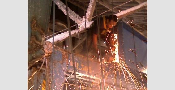 Remplacement d'une portion de tapis de transfert sur site