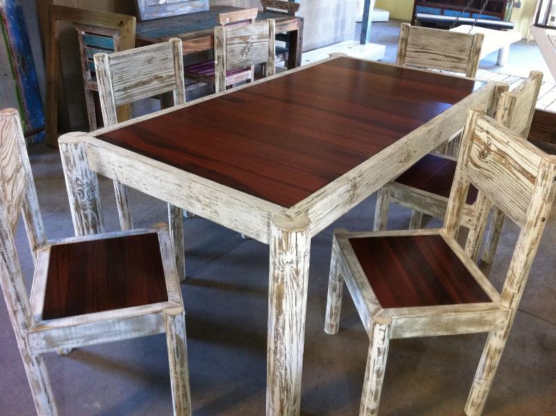 TABLE DINER , BOIS RECYCLÉ IROCCO , LIGNE BOIS 974