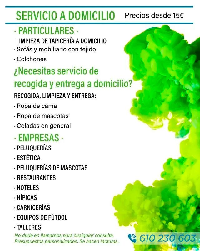 Un anuncio de servicio a domicilio en español