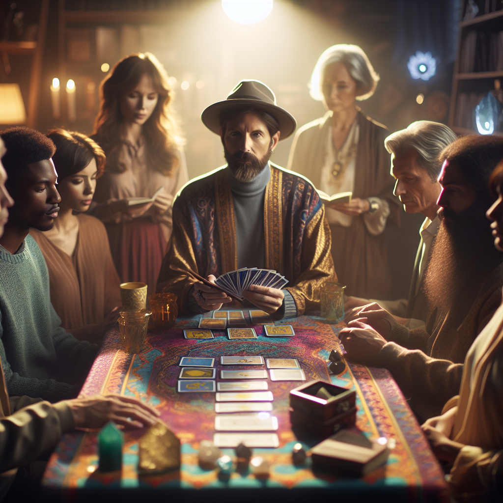 Realistic stock image of tarot card reading