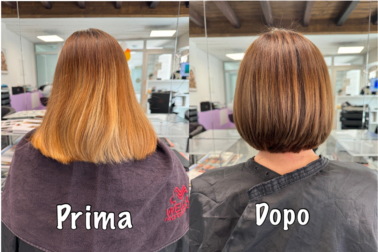 Sertvizio di parrucchiere prima e dopo