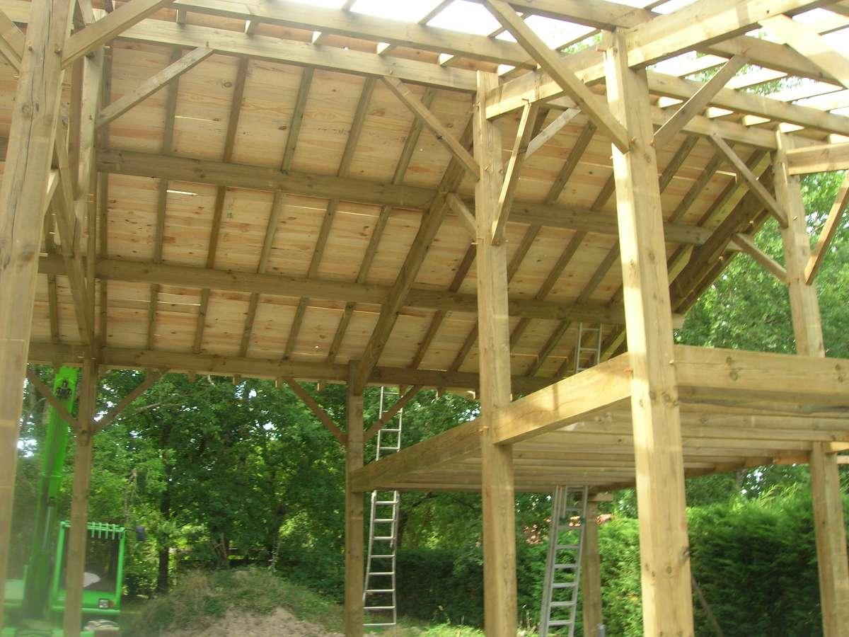 mezzanine bois dans la grange