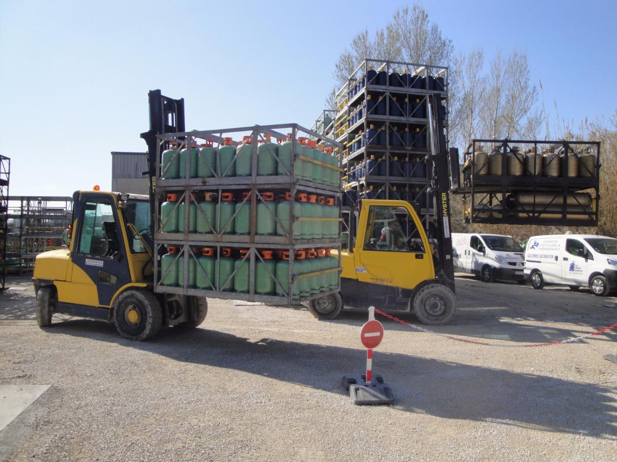 Gaz transporté sur un fenwick