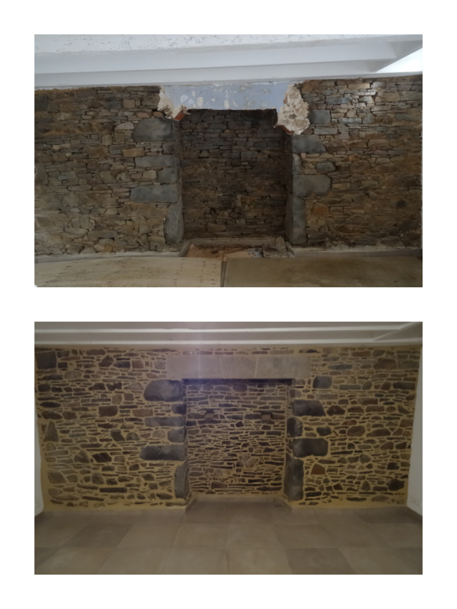 Rejointoiement d'un mur en pierre intérieur