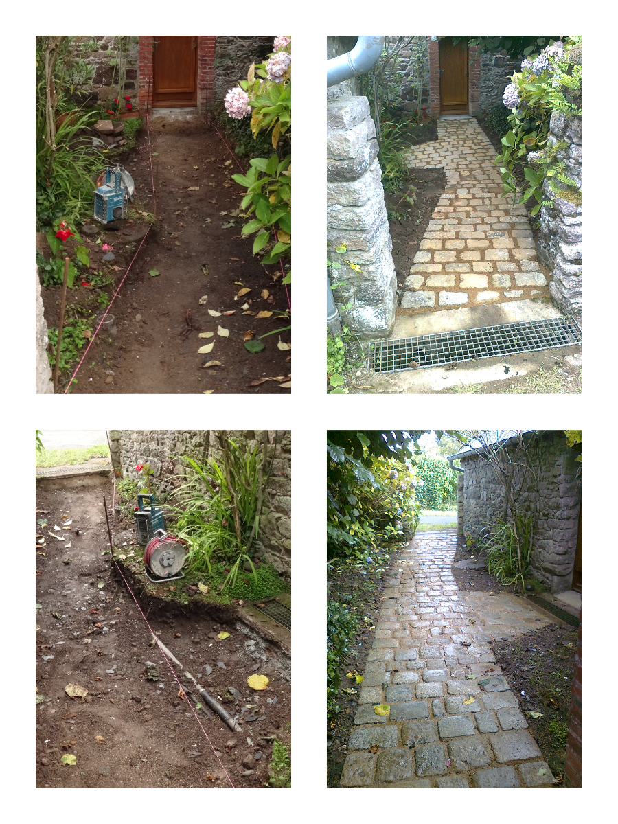 Réalisation d'une allée en pavés