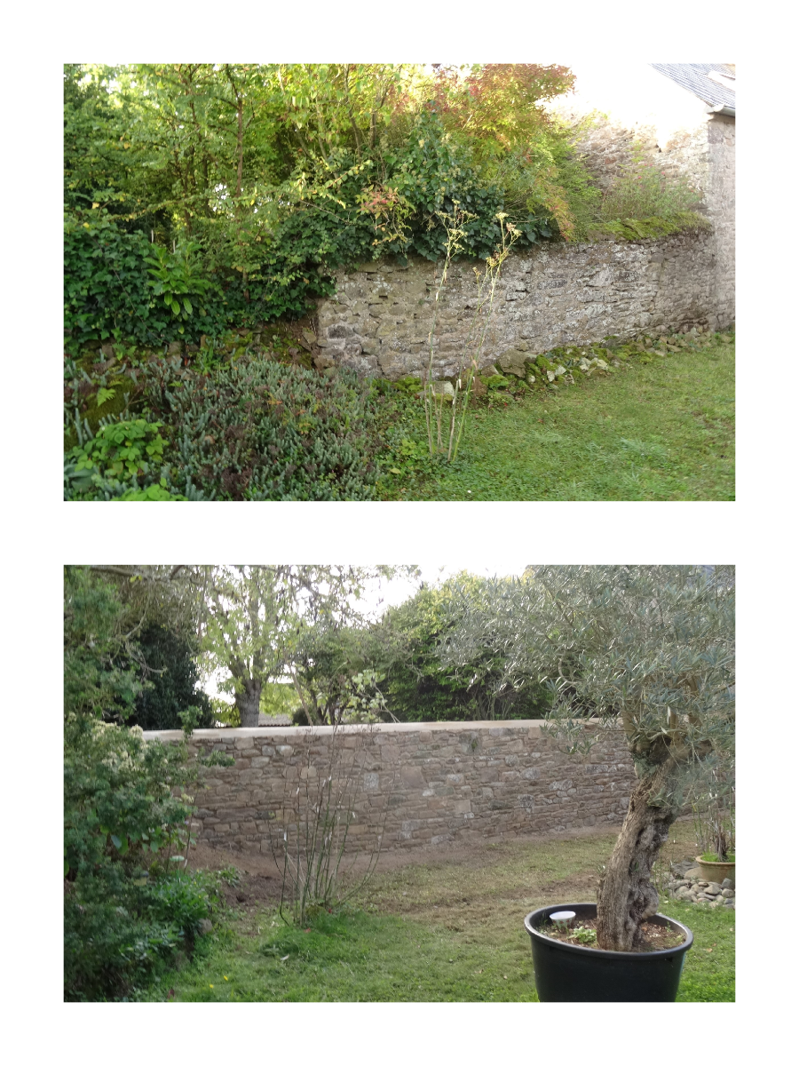 Réfection d'un mur en pierre