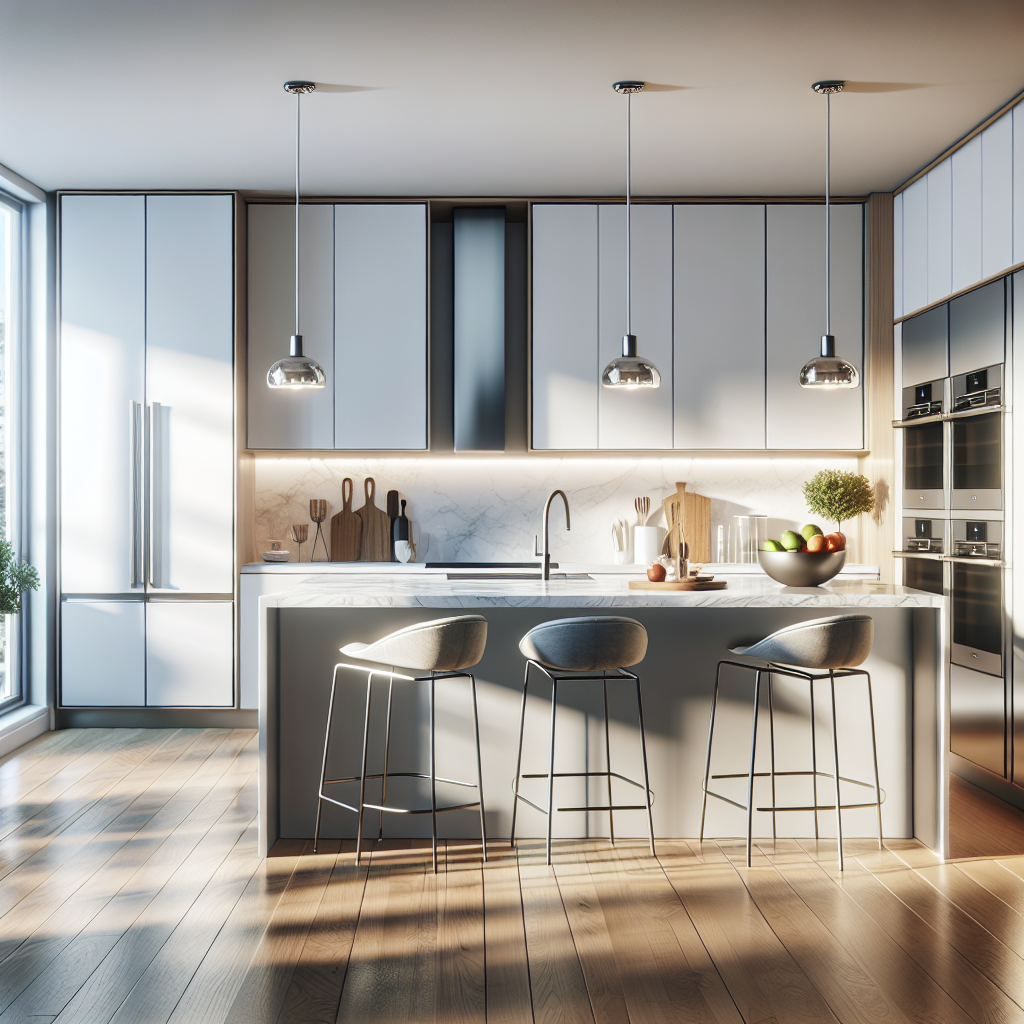 Realistic stock image of a modern kitchen.