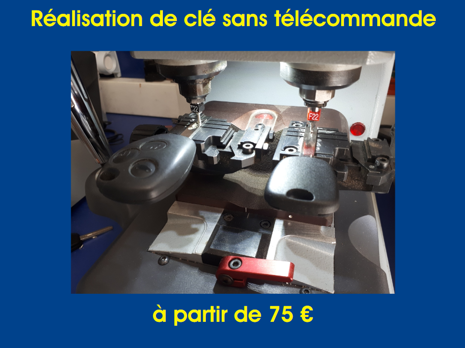 Réalisation de clé avec télécommande