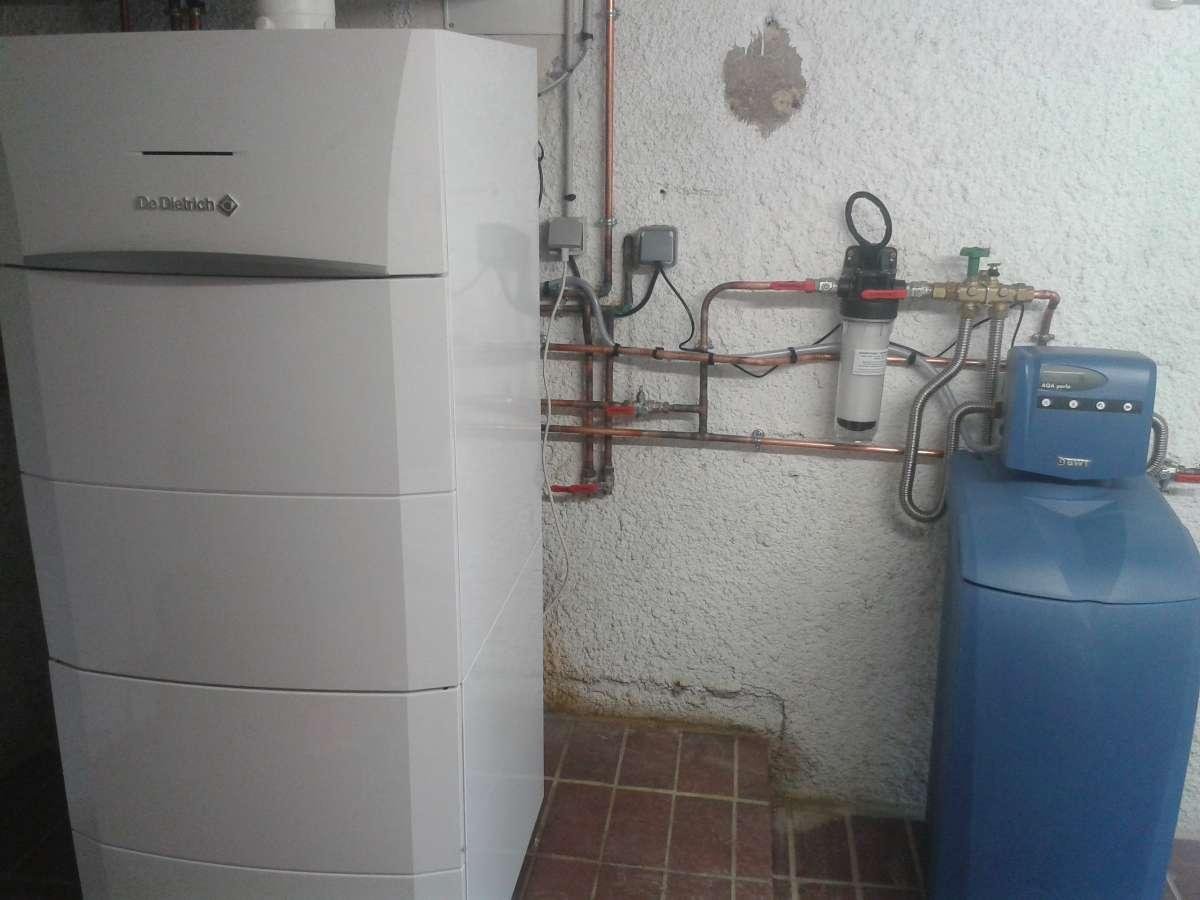Installation de chaudière gaz De Dietrich adoucisseur à Aubergenville