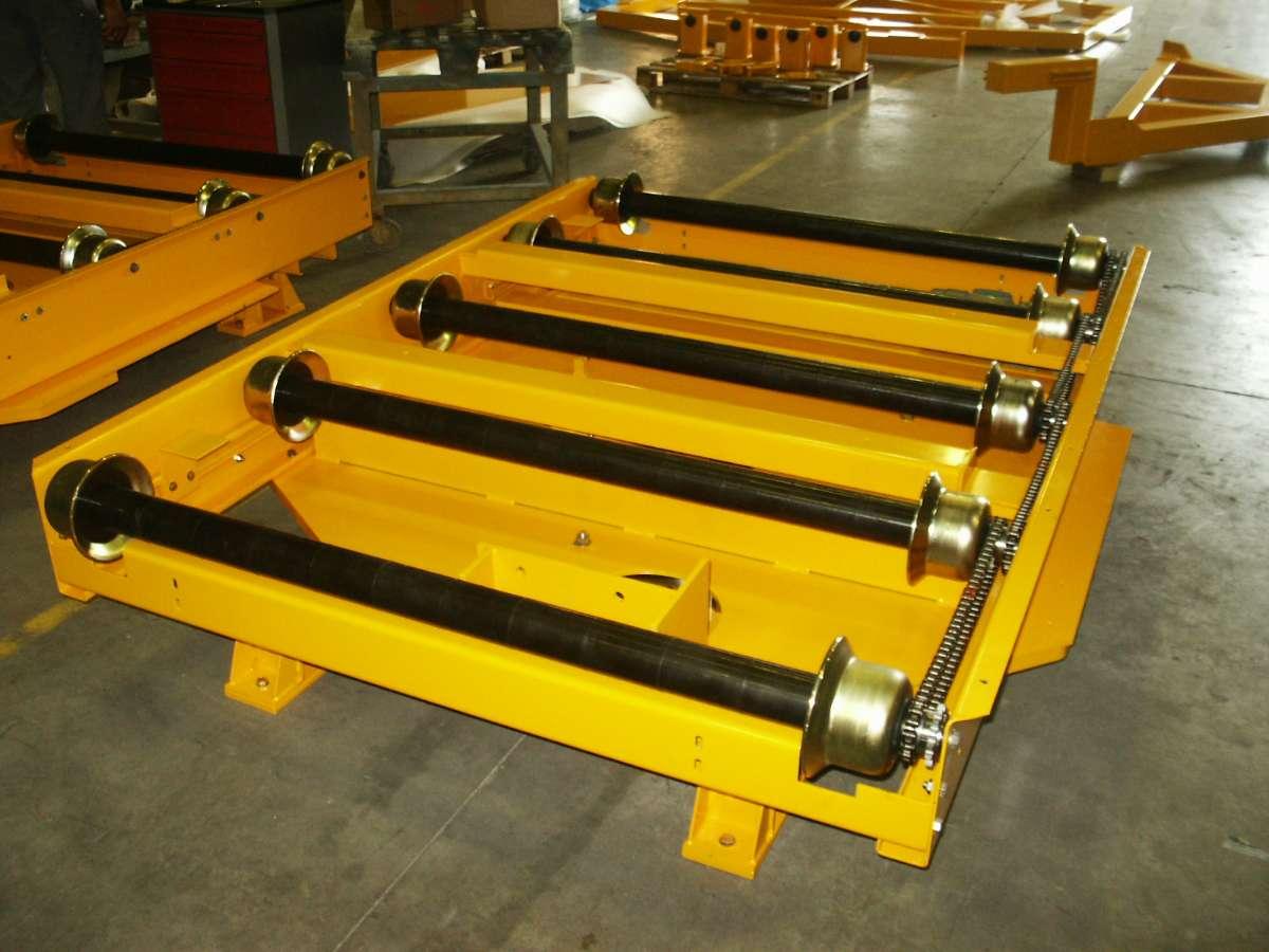 Table à rouleaux montés