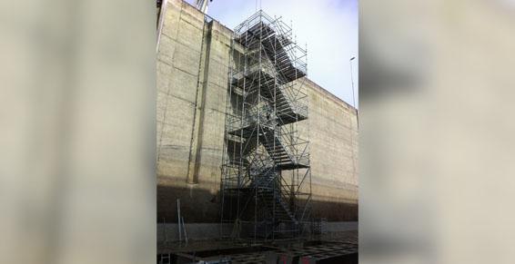 Tour escalier de chantier écluse de gambsheim