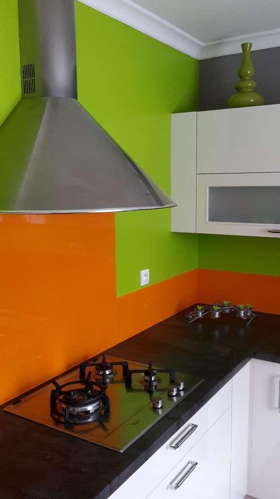 Peinture cuisine orange et vert