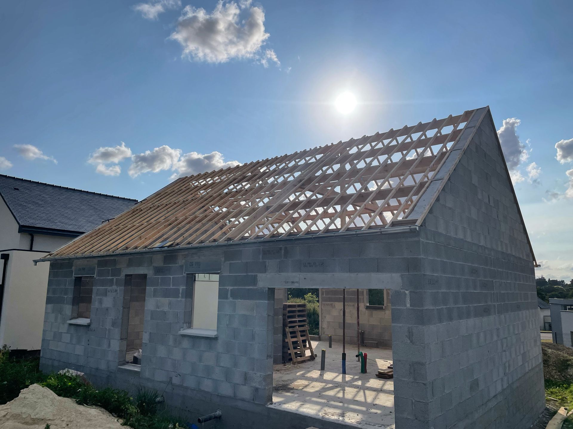 Une charpente en construction