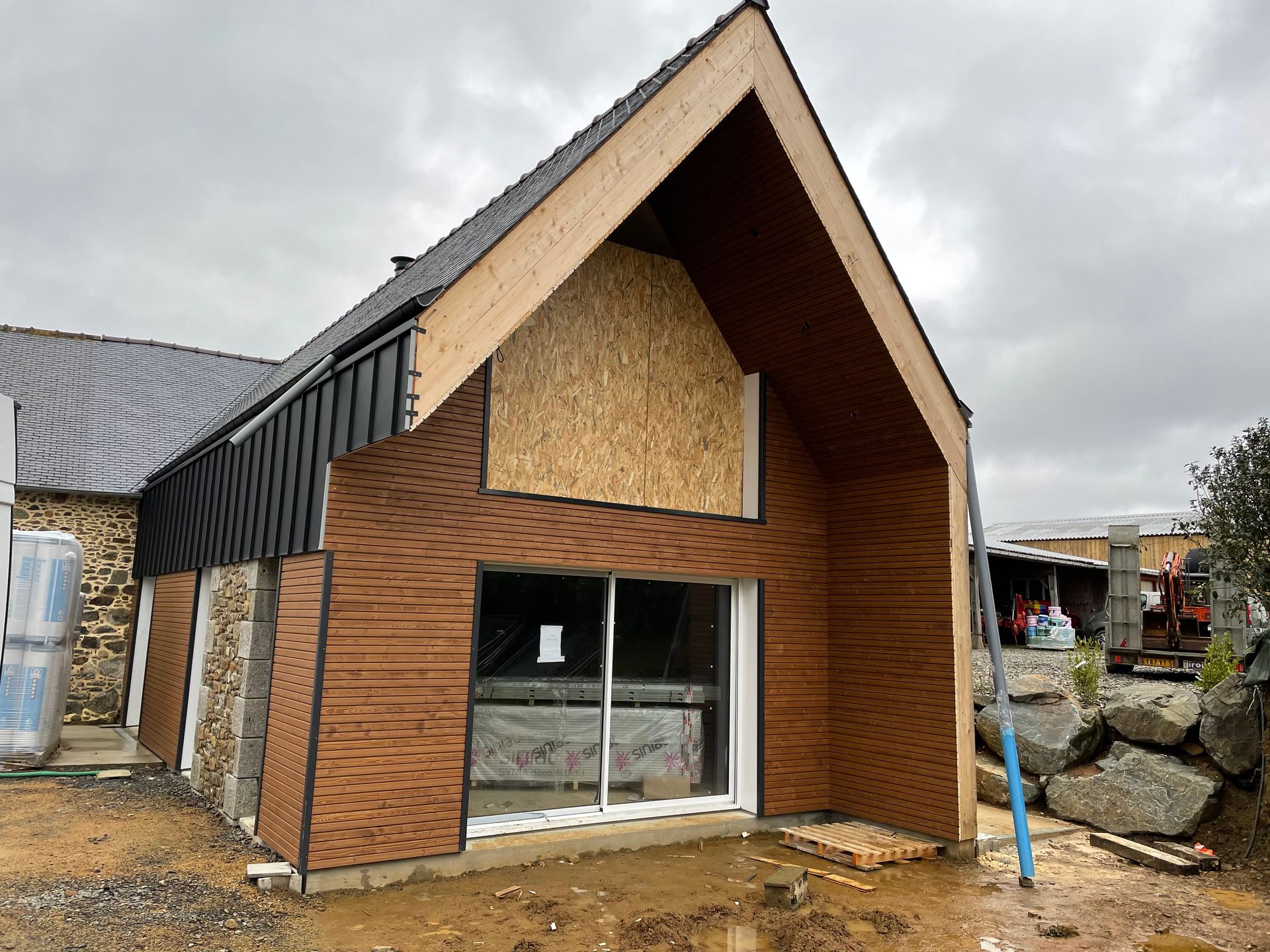 Bardage en bois sur façade