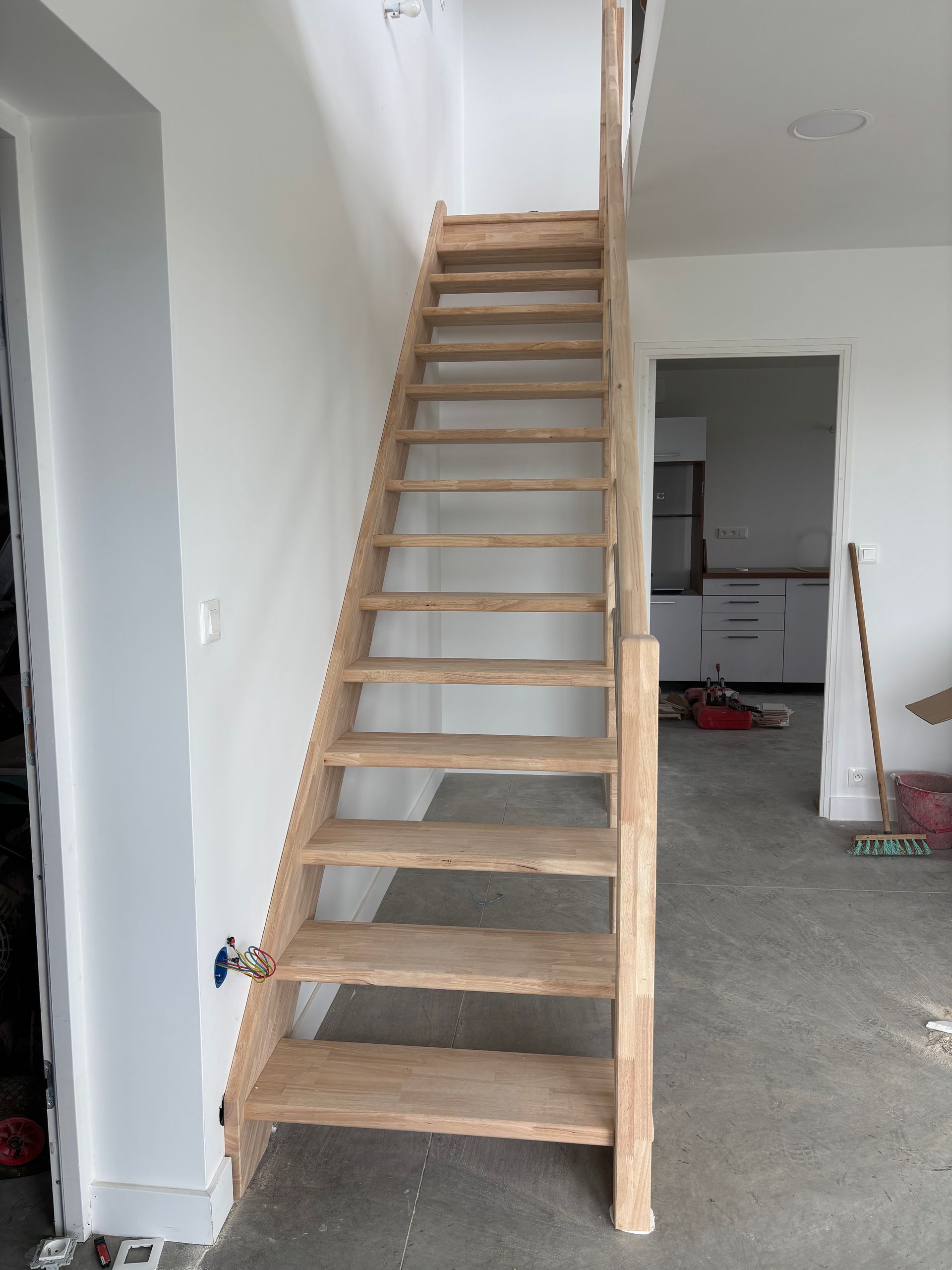 Escalier en bois vu de face