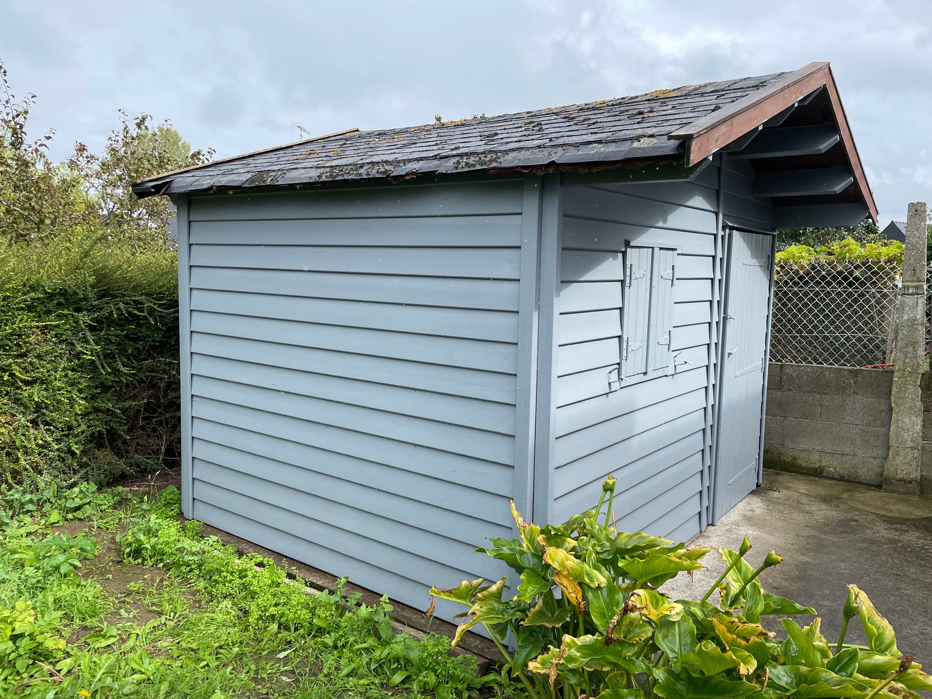 Cabanon de jardin peint