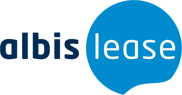 Ein blau-weißes Logo für Albis Lease