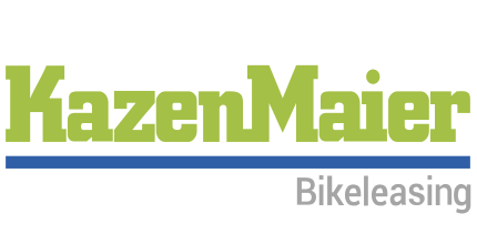 Ein grün-blaues Logo für Kazen Maier Bike Leasing