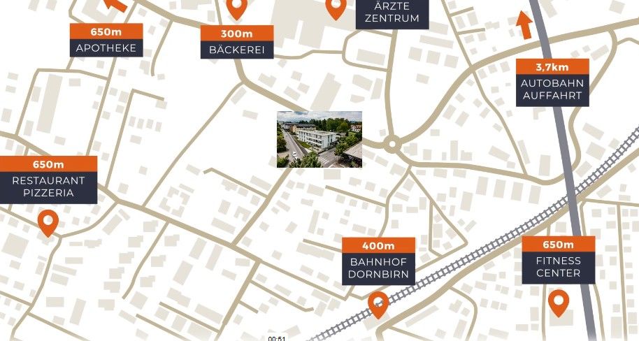 Umgebung des Apartments und die wichtigsten Standorte