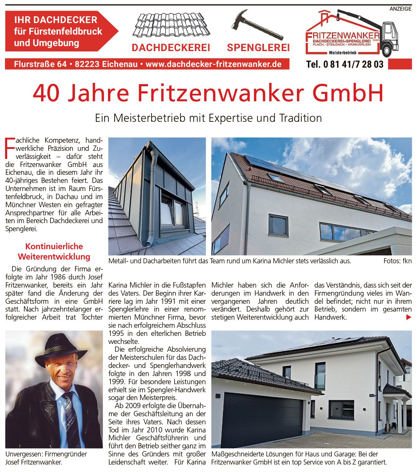 Meisterbrief für das Klempner-Handwerk