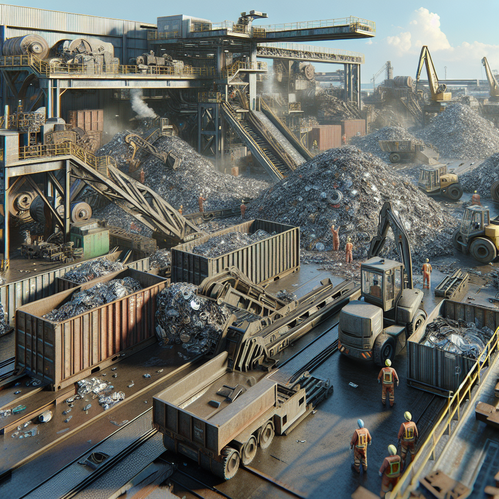 Realistic stock image of metal recycling process