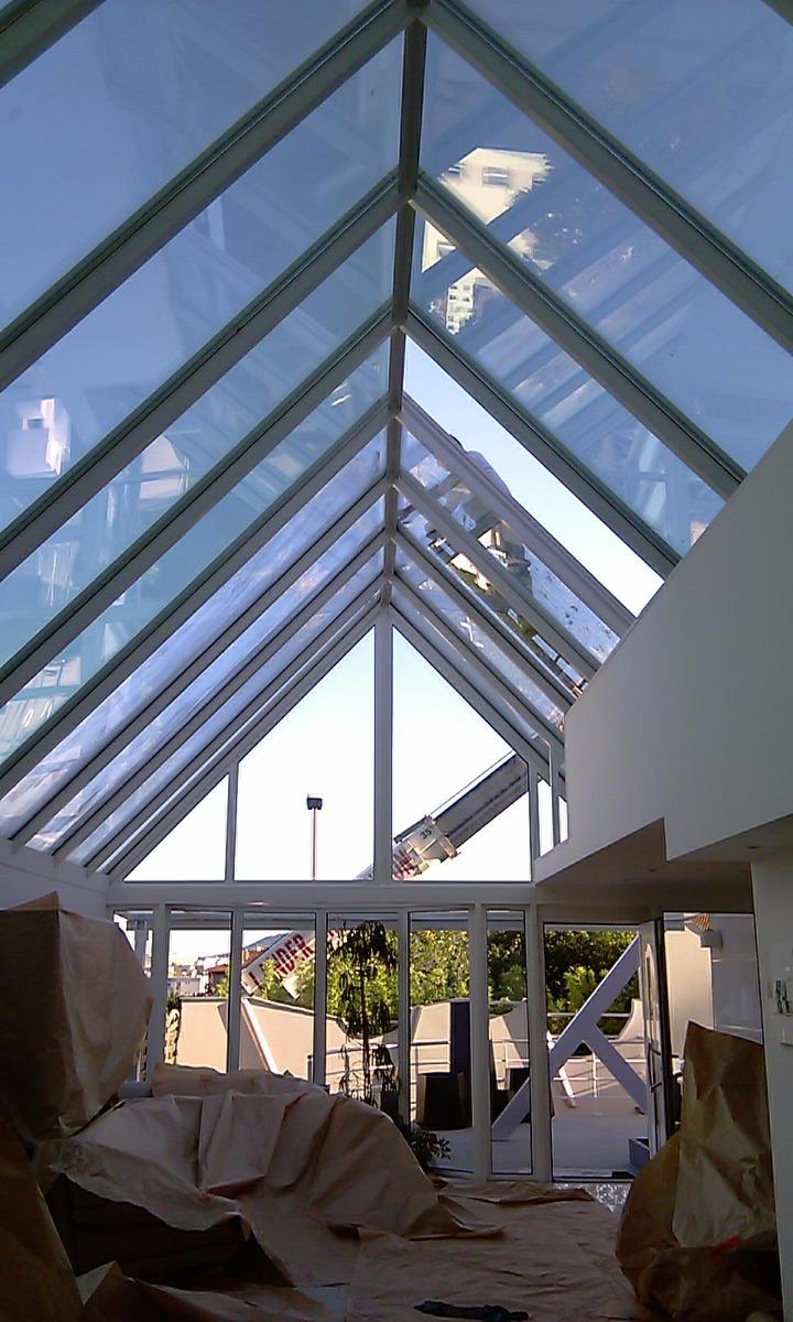 Toit d'une grande verrière