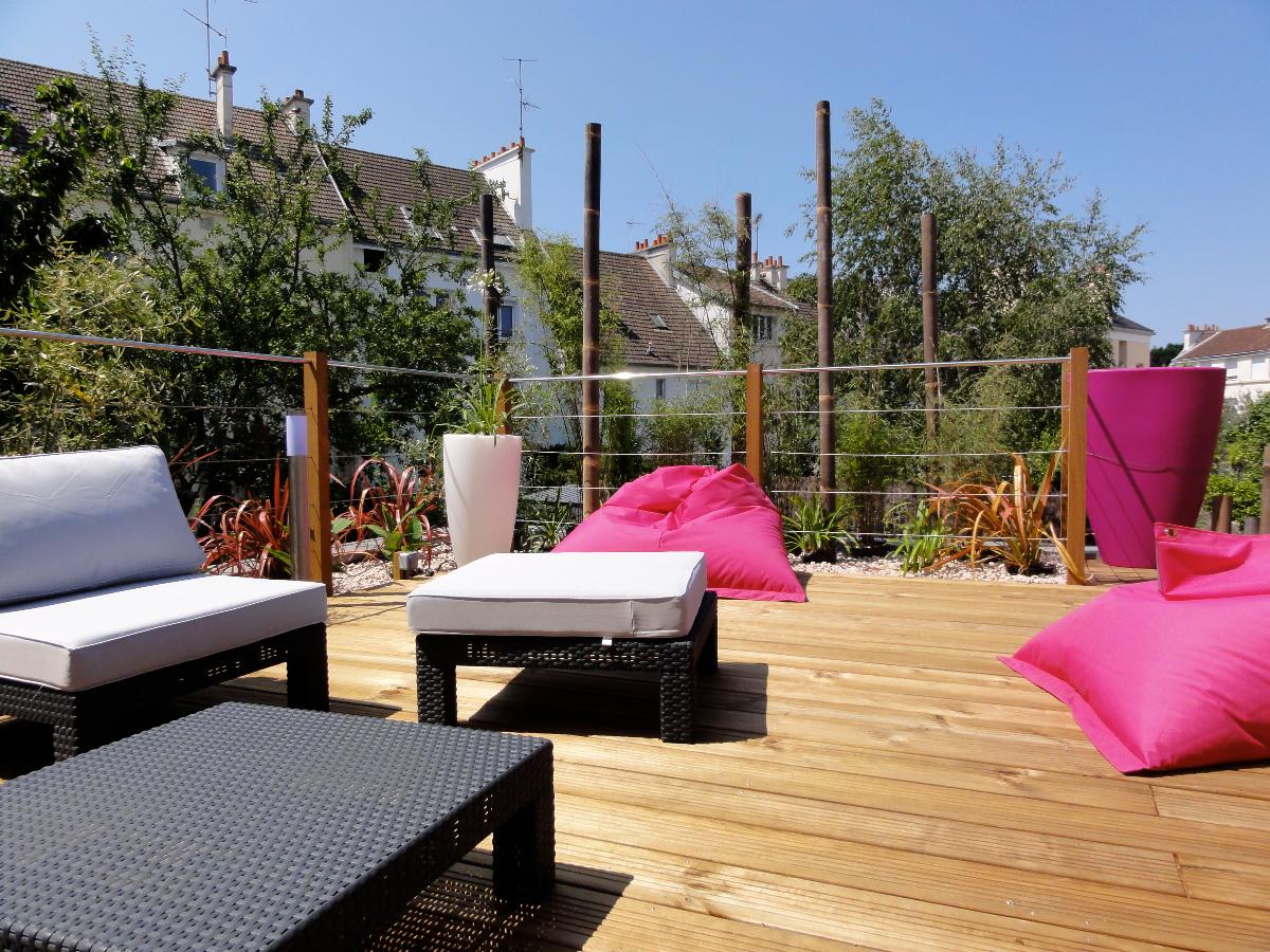 Terrasse sur une extension
