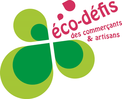 Logo Éco-Défis, avec dessin d'une plante verte