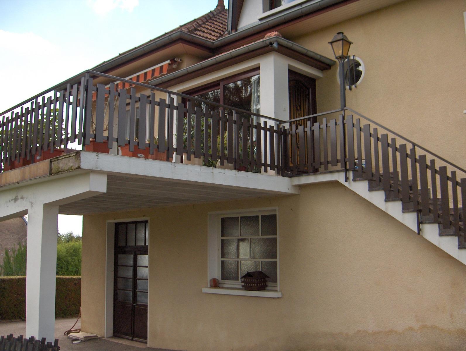 rambarde terrasse et descente d'escalier