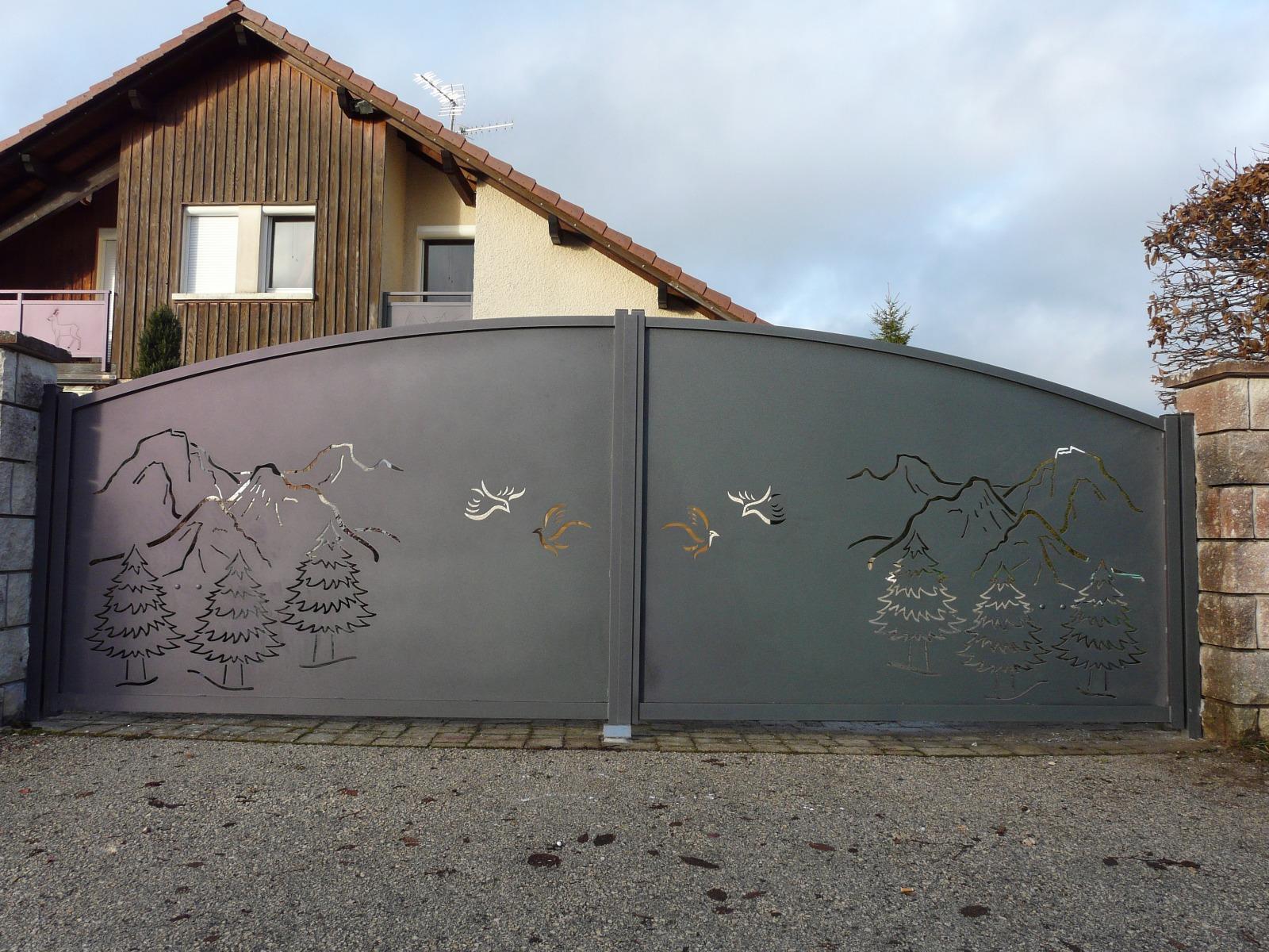 portail tôlé  laser paysage